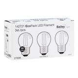 EcoPack 3pcs LED FIL G45 E27 2W 2700K CL