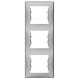 Sedna - vertical 3-gang frame - aluminium