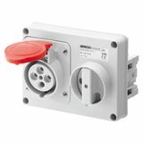 FIXED INTERLOCKED HORIZONTAL SOCKET-OUTLET - WITHOUT BOTTOM - WITHOUT FUSE-HOLDER BASE - 3P+N+E 32A 346-415V - 50/60HZ 6H - IP44