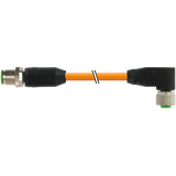 M12 male 0° / M12 female 90° A-cod. PUR 5x0.34 or 10.0m