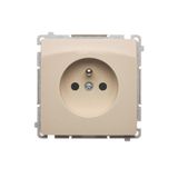 Single socket outlet with earthing, beige, 16A