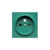 Cover for single socket outlet with earthing, antibacterial green