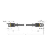 Actuator and Sensor Cable, PUR Extension Cable   RKC8.501T-1-RSC4.4T/TXY3013