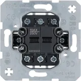 Double on/off/changeover switch with separate input terminals, 10A/250V, illuminated