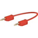 Measuring lead with (2 mm plug, spring-loaded, straight) to (2 mm plug, spring-loaded, straight), 150 mm, red, PVC, 0.5 mm², CAT O, 28.0039-01522