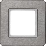 Frame 1gang, stainless Steel brushed