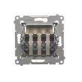 Double intermediate switch, (module), 10AX, quick connection, Gold matt, metalic