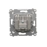 Two-way switch with LED illumination, (module), 10AX, quick connection, Bronze matt, metalic