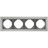 FOUR-GANG FRAME CHROME/GRAY