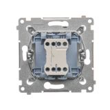 Single contact push button illuminated without pictogram, (module), 16AX, Screw, white