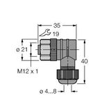 Field-Wireable Connector Female Connector M12 × 1, Angled   BKV8240-0/9