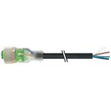 EOL - M12 female 0° A-cod. with cable LED PUR 3x0.34 bk UL/CSA 5m