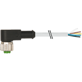 M12 female 90° A-cod. with cable TPE 5x0.34 gy 10m