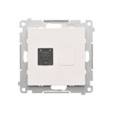Single computer socket RJ45 category 6 with anti-dust cover, white matt