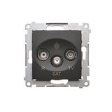 R-TV-SAT final aerial socket, atten.: 1dB, black matt
