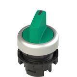 Illuminated short handle selector, 2 positions green with marking