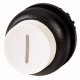 M22S-DH-W-X1 Pushbutton, RMQ-Titan, Extended, momentary, White, inscribed, Bezel: black