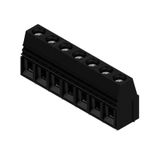 Printed circuit board terminals, 10.16 mm, Number of poles: 7, 90°, Solder pin length (l): 4.5 mm, tinned, black, Clamping yoke connection, Clamping range, max. : 16 mm², Box