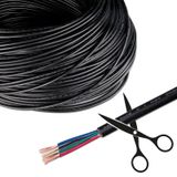 4-core cable 4x0.5mm2, black jacket, red/green/blue/black