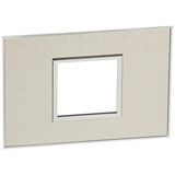 Plate Arteor - Italian / US standard - square - 2 modules - stainless steel