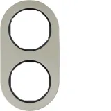 Double frame, R.Classic series, brushed stainless steel; support material: black plastic