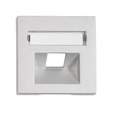 Cover for RJ45 UAE outlet, labelling window, 1-Port, silver