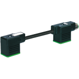 M12male on back A-cod./ double valve BI-11mm PUR 3x0.75 bk+drag-ch 0m