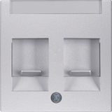 Centre plate 2 dust prot. sliders, lab. field, B.7, al., matt, lacq.