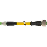 M8 male 0° / M12 female 0° A-cod. PUR 4x0.25 ye UL/CSA+drag ch. 4m