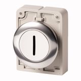 M30C-FD-W-X1 Pushbutton, RMQ-Titan, Flat, momentary, White, inscribed, Metal bezel