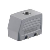 HDC enclosures, Size: 4, Protection degree: IP65, in plugged condition, Cable entry from top, Plug housing, Side-locking clamp on lower side, Standard, Size of cable entries: M 20