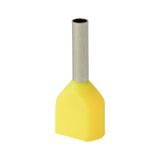 Double insulated sleeve terminal HI 2x0.75/8-zo yellow, Al/Cu