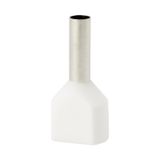 Double insulated sleeve terminal HI 2x2.5/10-bi white, Al/Cu