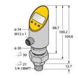 Pressure Transmitter (Rotatable) With Analog Output and PNP/NPN Transistor Switching Output   PS250R-503-LI2UPN8X-H1141
