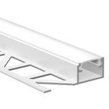 Aluminum profile for tiling and paving DH 2m Whitey diffus., 2x end cap