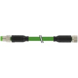 M8 male 0° / M8 female 0° A-cod. shielded PUR 1x4xAWG26 gn 8m