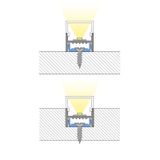 Attached aluminum profile PB with hidden clips, White diffuser, complete, 2 m