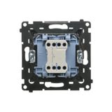 Double Keystone flat IT/telephone socket cover, (module), Silver matt, metalic