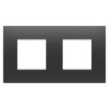 EGO INTERNATIONAL PLATE - IN TECHNOPOLYMER - 2+2 MODULES HORIZONTAL - SATIN BLACK - CHORUSMART