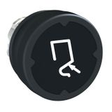 pushbutton head for harsh environment - black - with marking-legend rotated 90°