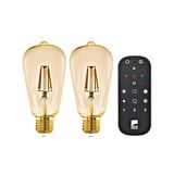 LM-ZIG-E27-A60 4,9W 2200K Dimmbar 2er Set m Fernbedienung