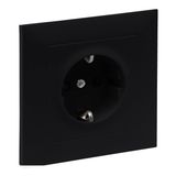 2P+E SOCKET SCHUKO STANDARD SCREW TERMINALS SHUTTERED MONOBLOCK BLACK