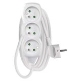 Extension Cord 2 m / 3 sockets / white / PVC / 1 mm2