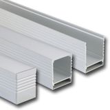 Attached PC aluminum profile, 35x43 mm, White diffuser, complete, 1 m