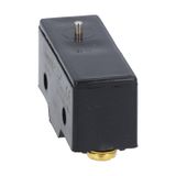 Plastic micro switch, K series, top push rod - metal plunger. Pin. Contacts 1NO/NC. Screw terminalsS