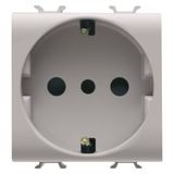 ITALIAN/GERMAN STANDARD SOCKET-OUTLET 250V ac - 2P+E 16A - P30 - 2 MODULES - NATURAL SATIN BEIGE - CHORUSMART