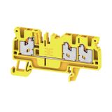 Feed-through terminal block, SNAP IN, yellow, 2.5 mm², 24 A, 800 V, Nu