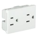 DOUBLE EARTH SOCKET (USA) 15A-127V - 3 MOD WH