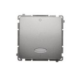 Double pole switch Illuminated (modul), 10AX, 250V~, screwless clamps; satin metallic