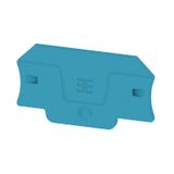 End plate for terminals, blue, Height: 58 mm, Width: 2.1 mm, V-0, Wemid, Snap-on: No